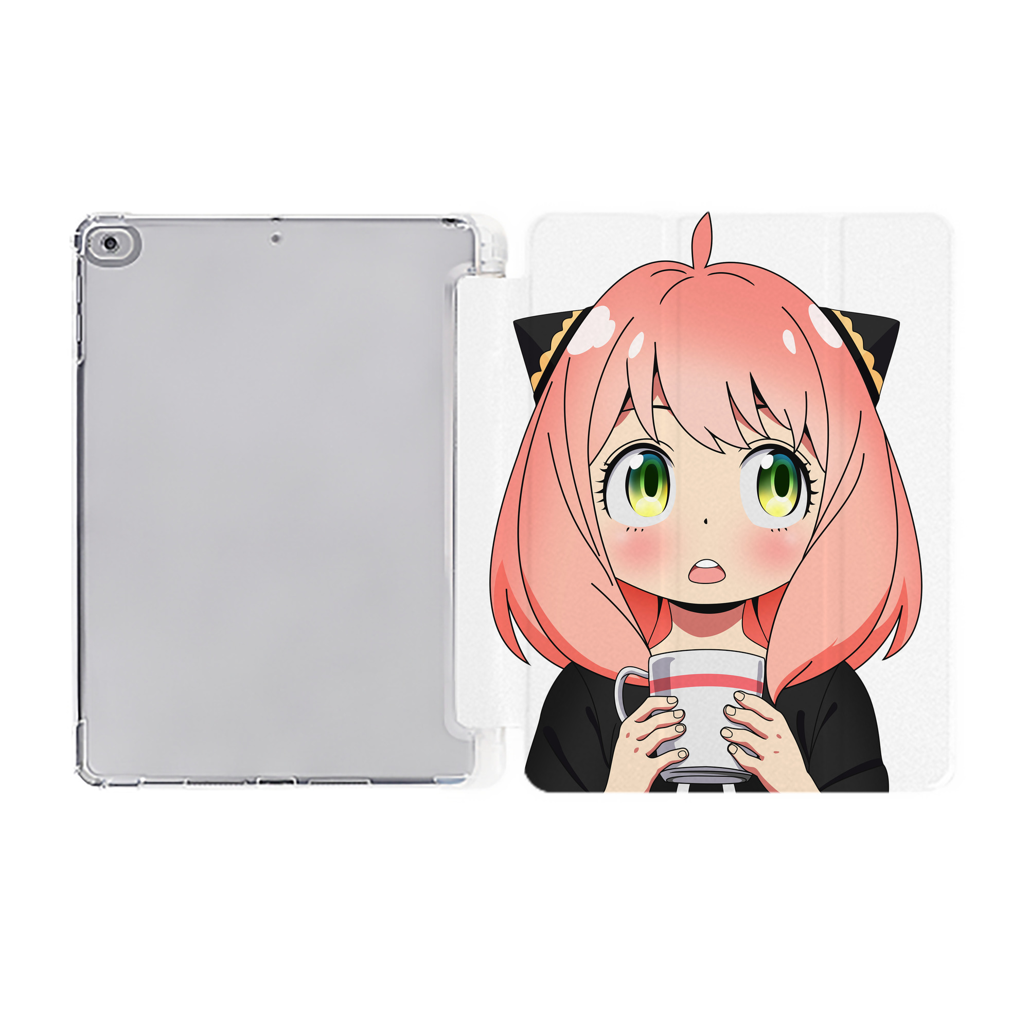 （画像用） SPY×FAMILY间谍家家酒 IPad ケース ペン収納付き 三つ折りスタンド PUレザー×シリコン 対応機種9.5/10.5/10.9インチ